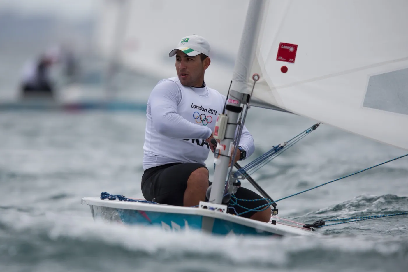 Bruno Fontes nos Jogos Olímpicos de Londres 2012, com os anéis olímpicos na camisa